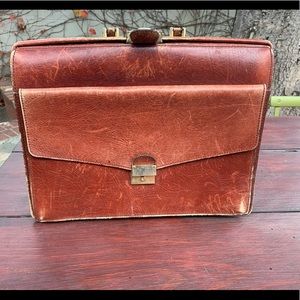 Unisex Le Tanneur Vintage leather briefcase - Made in France